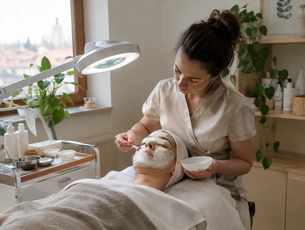 Relaxační maska na konci hloubkového čištění