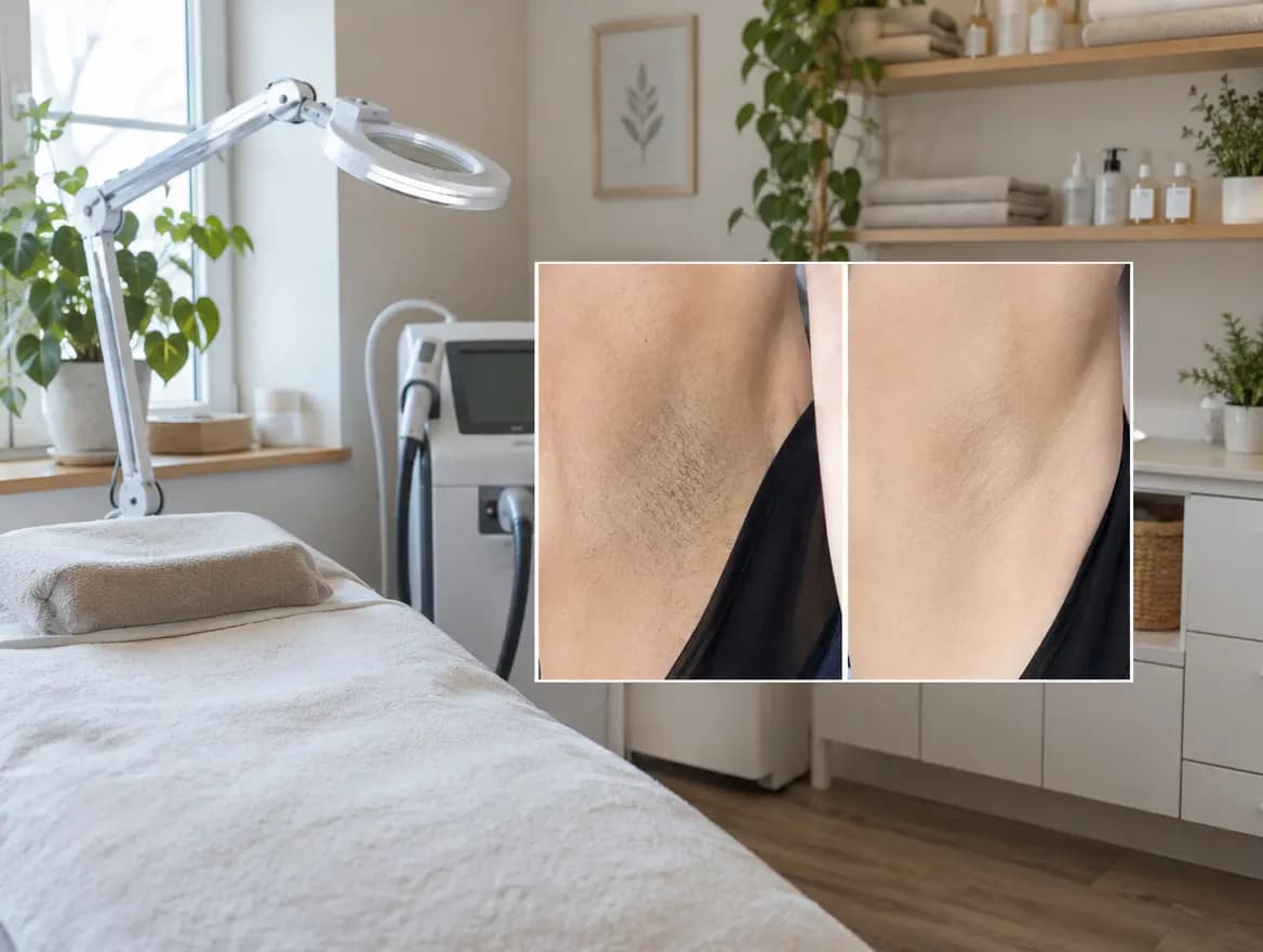 Laser depilace podpaží, výsledek po 6 sezeních